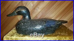 Vintage Joe Gigl black duck, duck decoy, cork, Casey Edwards