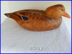 Vintage Low-head Hen Mallard Duck Decoy by Al Wragg of Wragg & Burrell signed