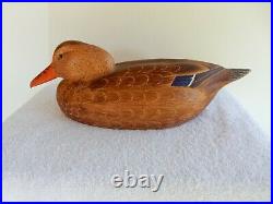 Vintage Low-head Hen Mallard Duck Decoy by Al Wragg of Wragg & Burrell signed