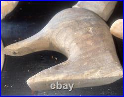 Vintage Maine 9 Duck Decoy Heads Wood Hand Carved Rustic