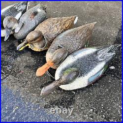 Vintage Mallard Duck Decoys Lot of 8 Italy / USA Made SPORT PLASTIC with Weights