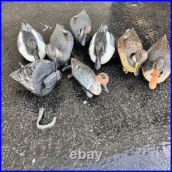 Vintage Mallard Duck Decoys Lot of 8 Italy / USA Made SPORT PLASTIC with Weights