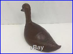 Vintage Mid Century Abercrombie and Fitch Leather Duck Decoy Doorstop Decor