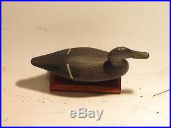 Vintage Miniature Bob McGaw Black Duck Duck Decoy ca. 1930's O. P