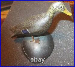 Vintage Miniature Decoy Illinois River Style Black Duck, Crowell Style