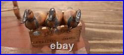 Vintage Miniature Wooden Duck Decoys with Shotguns and Gun Rack 1983