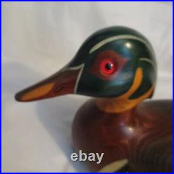 Vintage Morasko Carvers Wood Duck Decoy Signed Diegel 1988