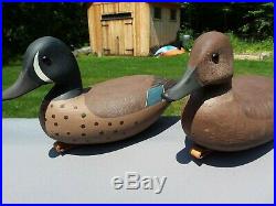 Vintage NJ decoy pair George Strunk Blue Winged Teal Duck Decoys New Jersey