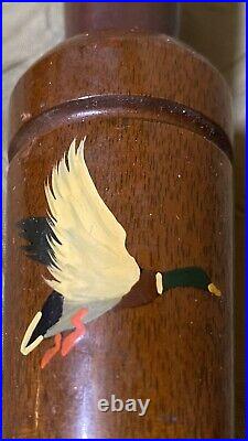 Vintage Nice Wood Signed Glynn Scobey Hand Painted Mallard Duck Call In Box