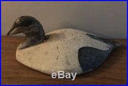 Vintage Nova Scotia Common Eider Duck Decoy Working Weathered Paint Wide Body
