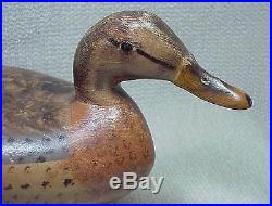 Vintage Oversized Illinois River Mallard Duck Decoy Pair By Tube Dawson