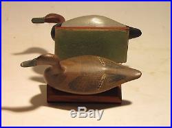 Vintage PAIR Bob McGaw RARE Miniature Hi-Head Red Head Duck Decoys ca. 1930's