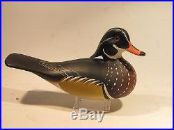Vintage PAIR of Full Size Wood Duck Duck Decoys by Bill Joiner S&D 1986