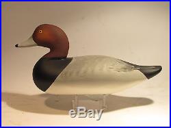 Vintage PAIR of Red Head Duck Decoys by Charlie Joiner Signed S&D 2003