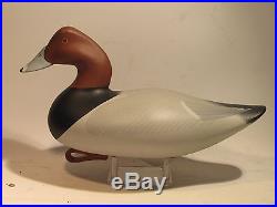 Vintage PAIR of Red Head Duck Decoys by Dan Carson Signed S&D 1996