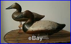 Vintage Pair 1945 R Madison Mitchell Canvasback Duck Decoys MD VA NC PA DE NJ NY