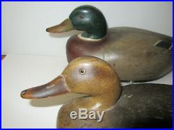 Vintage Pair Original Paint Wildfowler Mallard Duck Decoys