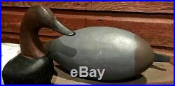 Vintage Pair of Chesapeake Bay High Head Canvasback Duck Decoys, Hunting, Goose