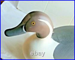 Vintage Pintail hand Carved & Painted Solid Wood Duck Decoy Signed John 1998
