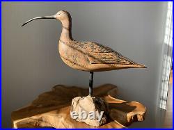 Vintage R. J. Bob Brown Carved Shorebird Decoy Barnegat NJ
