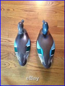Vintage R. Madison Mitchell Blue Wing Teal Decorative Decoy Ducks signed
