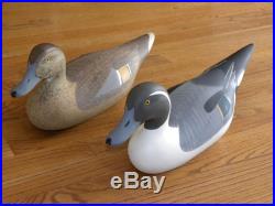 Vintage R. Madison Mitchell Pintail Pair Decoy Ducks Signed 1976