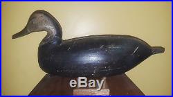 Vintage Rare 1920s Ira Hudson Football Black Duck Decoy Chincoteague Island VA
