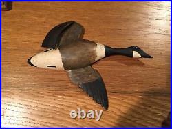 Vintage Rare Miniature Canada Goose In Flight Orig Pt Early Decoy Goose Old Duck