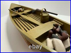 Vintage Replica Cajun Pirogue Hunting Boat Model With Decoys