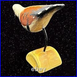 Vintage Shorebird Decoy Carving Ruddy Turnstone Signed 70s Signed Figure 5T 8W