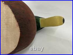 Vintage Signed Wooden Mallard Duck Decoy 16 Hand Carved And Painted By RA Swift