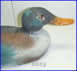 Vintage Solid Wood Body Hand-Carved Duck Decoy