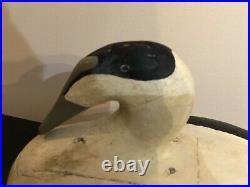 Vintage Solid Wood Carved Gus Wilson Breast Preening Eider Drake Duck Decoy Rare