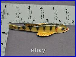 Vintage Sonny Bashore Perch 4 1/2 Carved Fishing Fish Decoy Paulding OH