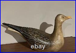 Vintage Thomas Langan Carved Wood Large Herring Gull Bird Duck Decoy
