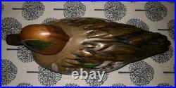 Vintage Tom Taber Hand Carved Green Wing Teal Duck Decoy EXCELLENT RARE