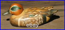 Vintage Tom Taber Hand Carved Green Wing Teal Wood Duck Decoy EXCELLENT RARE