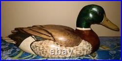 Vintage Tom Taber Wood Duck Mallard Decoy Excellent Condition EXTRA LARGE RARE