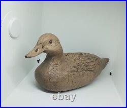 Vintage U. S. A. Carved Wood Duck, Hunting Decoy. Natural. American Rustic Style
