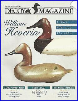 Vintage WILLIAM HEVERIN CANVASBACK DUCK DECOY, CHARLESTOWN, MD