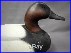 Vintage Wards Wildfowler Canvasback Drake Decoy painted& hand signed by Lem Ward