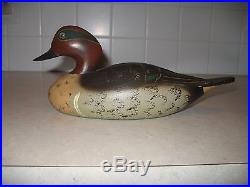 Vintage Wildfowler Greenwing Teal Duck Decoy Quogue, NY with Original Label