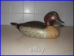 Vintage Wildfowler Greenwing Teal Duck Decoy Quogue, NY with Original Label