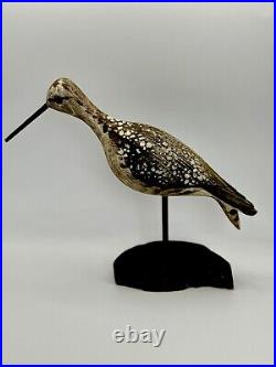 Vintage William E Kirkpatrick Wood Carved Shorebird Decoy Signed WEK