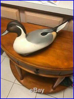 Vintage Wood Carved Charlie Joiner Signed Chestertown Maryland Duck Decoy