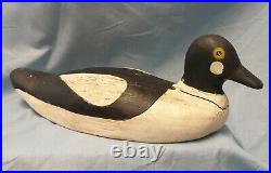 Vintage Wood Carved Goldeneye Duck Decoy, Hand Carved