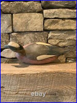 Vintage Wood Duck Decoy Hand Carved Painted Mallard 15 Makers Mark RNC
