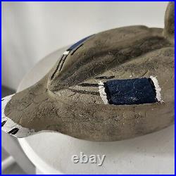 Vintage Wood Mallard Duck Hen Decoy Signed by Miles Smith St Clair River RARE