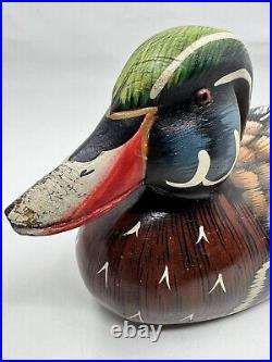 Vintage Wood Painted Duck Decoy