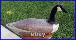 Vintage Wooden Canada Goose Duck Decoy Wood Solid 8lbs Signed W. Ross Maine
